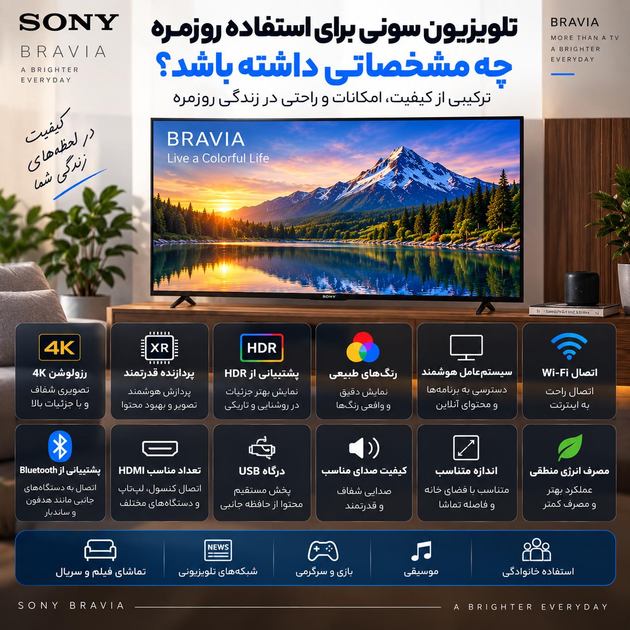 بهترین تلویزیون سونی برای استفاده روزمره | راهنمای خرید